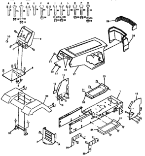 Chassis And Enclosures Diagram and Parts List for 917257570  Craftsman Lawn Tractor