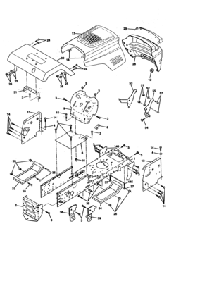 Chassis And Enclosures Diagram and Parts List for 917270623  Craftsman Lawn Tractor