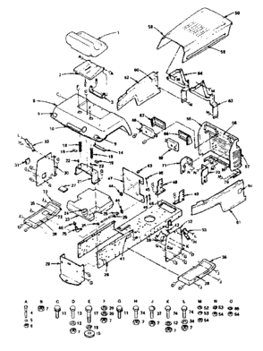 Chassis And Enclosures Diagram and Parts List for 917255810(1987)  Craftsman Lawn Tractor