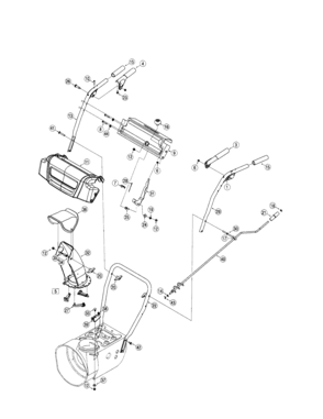Handles/lower Chute Diagram and Parts List for 247889550  Craftsman Snow Blower
