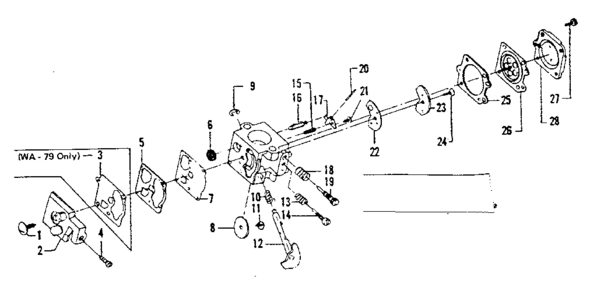 Carburetor Number 35148 Diagram and Parts List for 234795520  Craftsman Trimmer