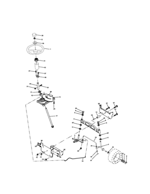 Steering Assembly Diagram and Parts List for 917273134  Craftsman Lawn Tractor