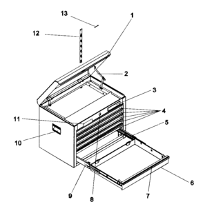 Tool Chest Diagram and Parts List for 706825311  Craftsman Tool Stand & Cart