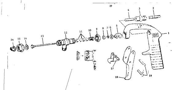 Spray Gun Diagram and Parts List for 47195610  Craftsman Pressure Washer