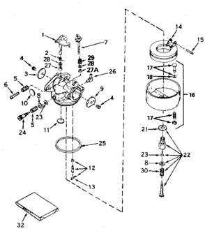 Replacement Parts Diagram and Parts List for 143406082  Craftsman Engine