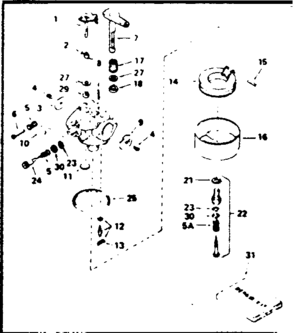 Carburetor No. 632176 Diagram and Parts List for 143716022  Craftsman Engine