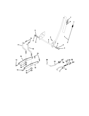Lift Assembly Diagram and Parts List for 917272053  Craftsman Lawn Tractor