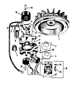Magneto Diagram and Parts List for 14331601  Craftsman Engine