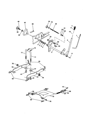Mower Lift Diagram and Parts List for 917277480  Craftsman Lawn Tractor