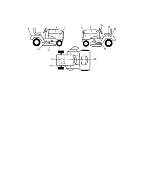 Decals Diagram and Parts List for 917276412  Craftsman Lawn Tractor