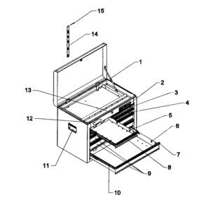 Tool Box Diagram and Parts List for 706825810  Craftsman Tool Stand & Cart