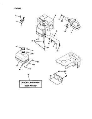 Engine Diagram and Parts List for 917271530  Craftsman Lawn Tractor