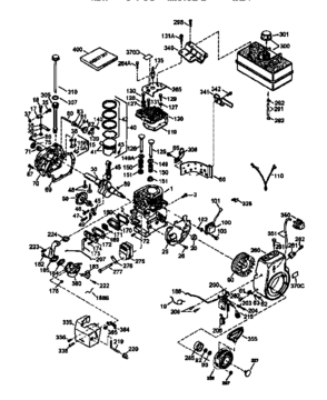 4-cycle Engine Diagram and Parts List for 143961003  Craftsman Engine