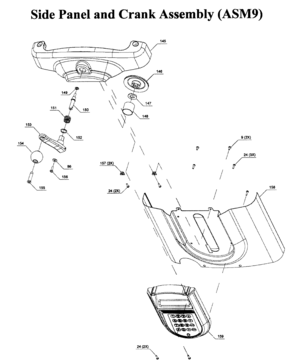 Side Panel Diagram and Parts List for 183217540  Craftsman Planer Jointer