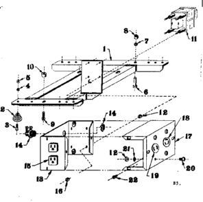 Mounting Base Diagram and Parts List for 58031821  Craftsman Engine