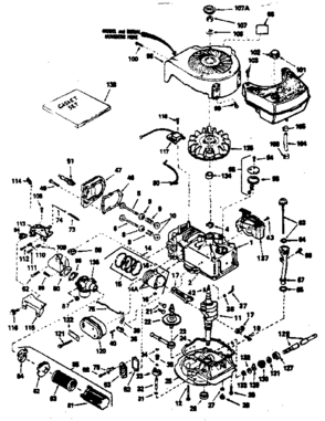 Engine Diagram and Parts List for 143354452  Craftsman Engine