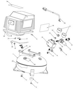Default Diagram and Parts List for 919-72457 Type 0 Craftsman Compressor