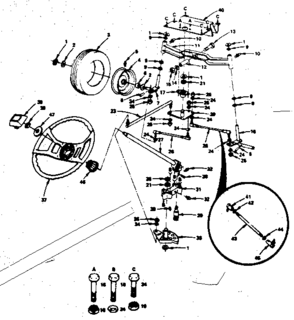Steering (model 917.253740) Diagram and Parts List for 917253741  Craftsman Lawn Tractor