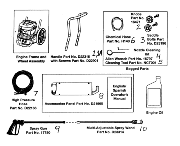 Accessorys Diagram and Parts List for 919769062  Craftsman Pressure Washer