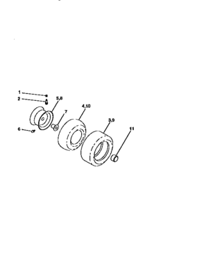 Wheels And Tires Diagram and Parts List for 917258691  Craftsman Lawn Tractor