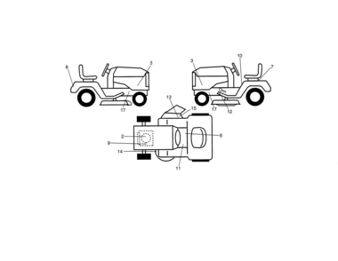 Decals Diagram and Parts List for 917254703  Craftsman Lawn Tractor