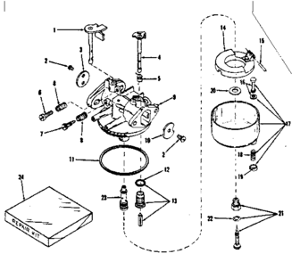 Carburetor No. 29168(lmg-132) Diagram and Parts List for 14341350  Craftsman Engine