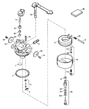 Replacement Parts Diagram and Parts List for 200711001  Craftsman Engine