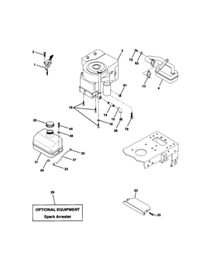 Engine Diagram and Parts List for 917270660  Craftsman Lawn Tractor