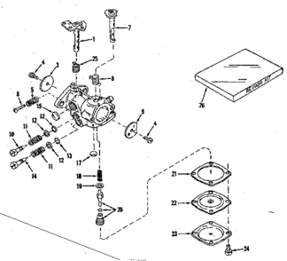 Carburetor No. 29780 (power Products #0234-02) Diagram and Parts List for 143501041  Craftsman Engine