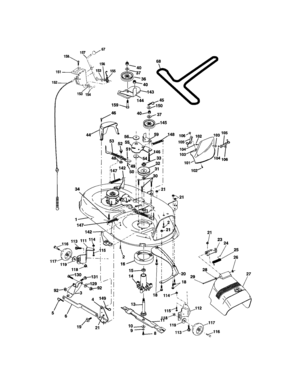 Mower Deck Diagram and Parts List for 917272084  Craftsman Lawn Tractor