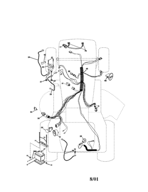 Electrical Diagram and Parts List for 917272263  Craftsman Lawn Tractor