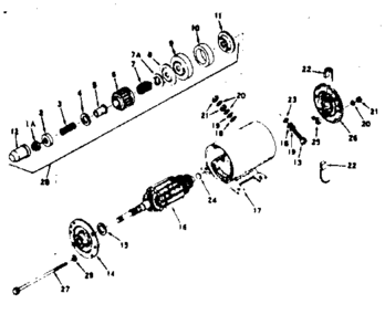 Starter Motor No. 33202 Diagram and Parts List for 143236062  Craftsman Engine