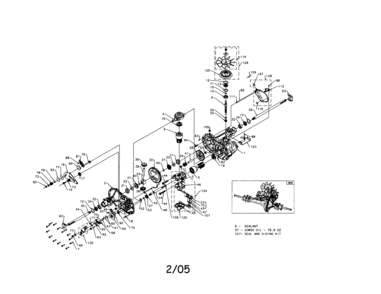 Hydro Transaxle Diagram and Parts List for 917275900  Craftsman Lawn Tractor
