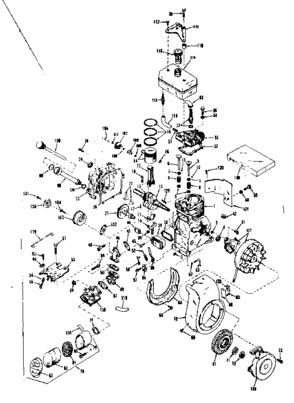 Basic Engine Diagram and Parts List for 143531042  Craftsman Engine