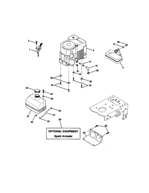 Engine Diagram and Parts List for 917271060  Craftsman Lawn Tractor