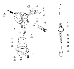 Carburetor Diagram and Parts List for PB-202  Craftsman Leaf Blower / Vacuum
