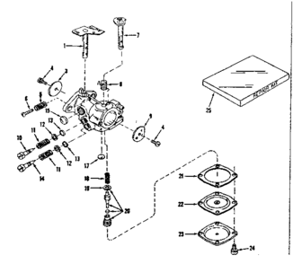 Carburetor No. 630875 (power Products) Diagram and Parts List for 143122231  Craftsman Engine