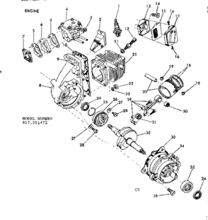 Part Location Diagram of 8197R Craftsman Base