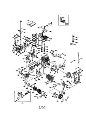 Craftsman 4-cycle Engine Diagram and Parts List for 143999009  Craftsman Engine