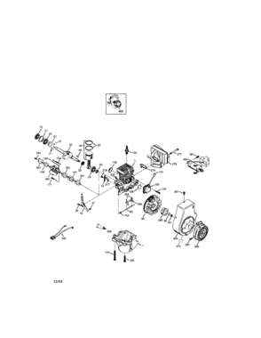Cylinder Assembly Diagram and Parts List for 143045071  Craftsman Engine