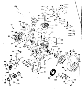 Basic Engine Diagram and Parts List for 143594060  Craftsman Engine