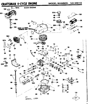 Part Location Diagram of 181-461-11 Craftsman Manual