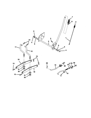Lift Assembly Diagram and Parts List for 917271740  Craftsman Lawn Tractor