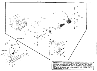 Unit Parts Diagram and Parts List for 721-21  Craftsman Saw
