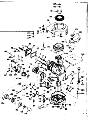 Basic Engine Diagram and Parts List for 143184202  Craftsman Engine