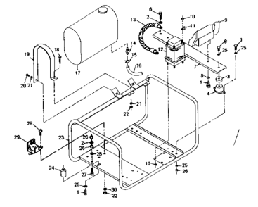 Mounting Base Diagram and Parts List for 580321921  Craftsman Engine