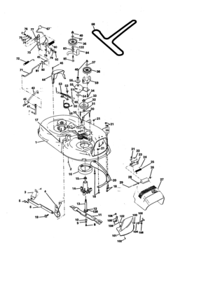 Mower Deck Diagram and Parts List for 917270623  Craftsman Lawn Tractor