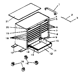 Part Location Diagram of M13859A2-EBE Craftsman Tool chest handle