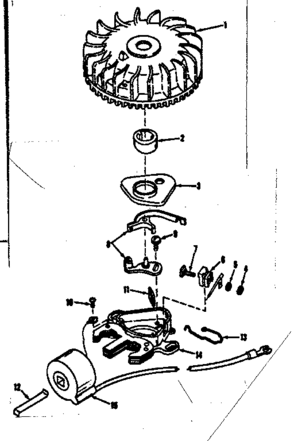 (tecumseh No.5000) Magneto. Diagram and Parts List for 143102240  Craftsman Engine