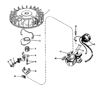Magneto No. 610666 Diagram and Parts List for 143122052  Craftsman Engine